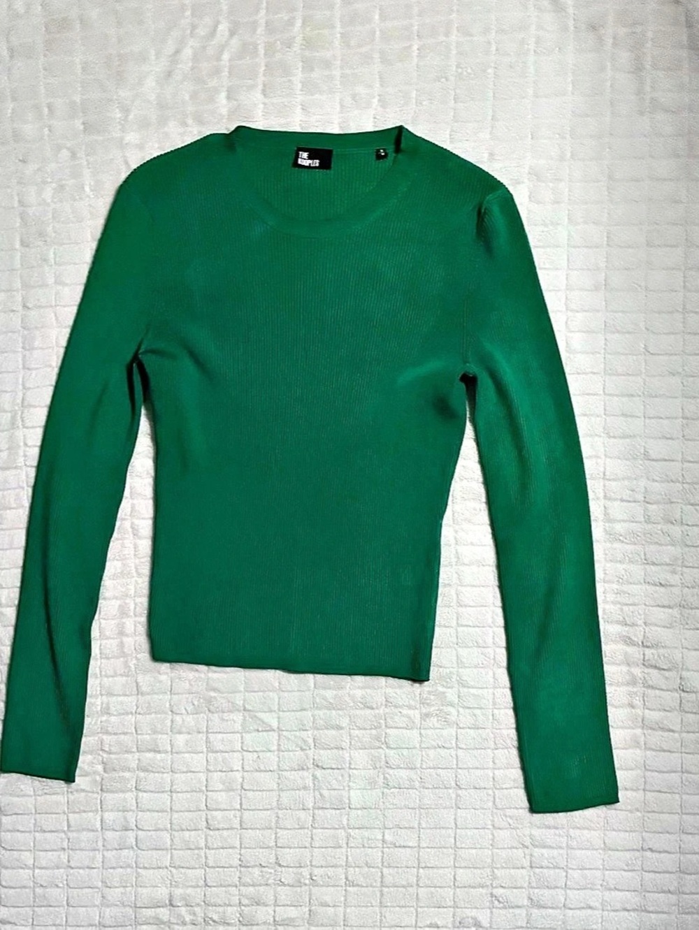 The Kooples Ribbed Crew Neck Sweater in Green Size Medium